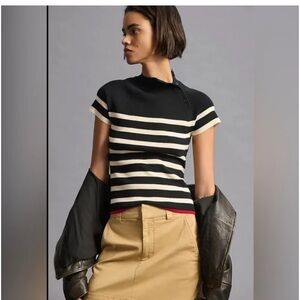 ANTHROPOLOGIE MAEVE MOCK NECK SWEATER TEE